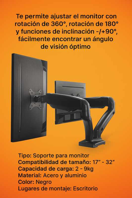 rack para dos monitores hidraulico 14¨- 32¨