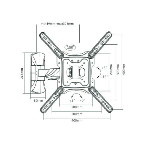 RACK MOVIL PARA TV DE 32 A 65 PULGADAS