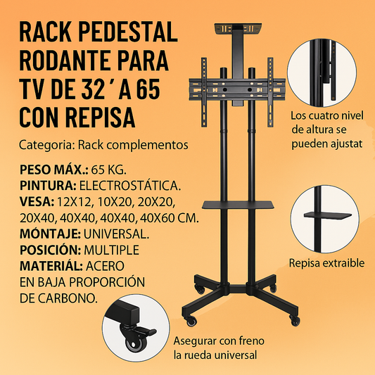 pedestal de 32¨- 65¨ pulgadas importado de acero